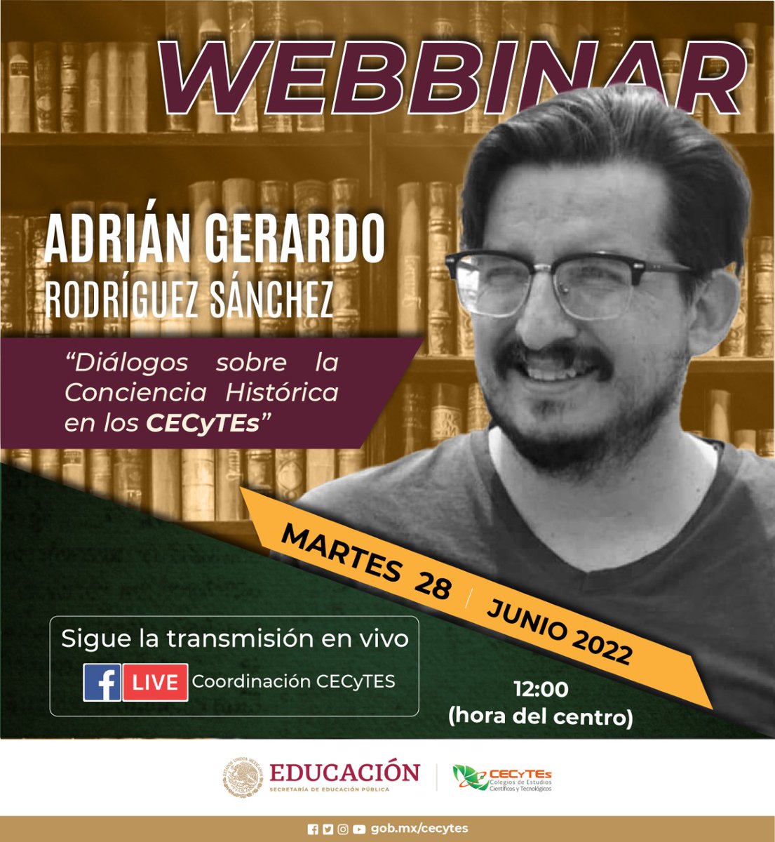 ccecyte's tweet photo. La Coordinación de ODES de los CECyTEs, se complace en invitar a participar en el Webbinar: "Diálogos sobre la conciencia Histórica en los CECyTEs".

No te lo pierdas este próximo martes 28 de junio en punto de las 12:00 horas (hora del centro). @ccecyte 

¡Te esperamos! https://t.co/j7eeXor10L