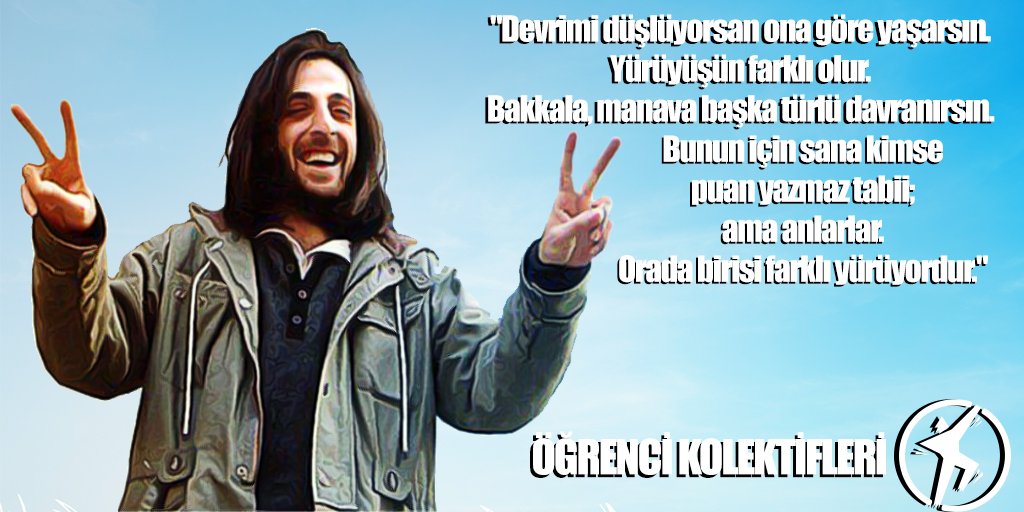 kolektifler's tweet photo. "Devrimi düşlüyorsan ona göre yaşarsın. Yürüyüşün farklı olur. Bakkala, manava başka türlü davranırsın. Bunun için sana kimse puan yazmaz tabii ama anlarlar. Orada birisi farklı yürüyordur."

Seni unutmayacağız Kazım.
#KazımKoyuncu https://t.co/Qmrpt4ZcKT