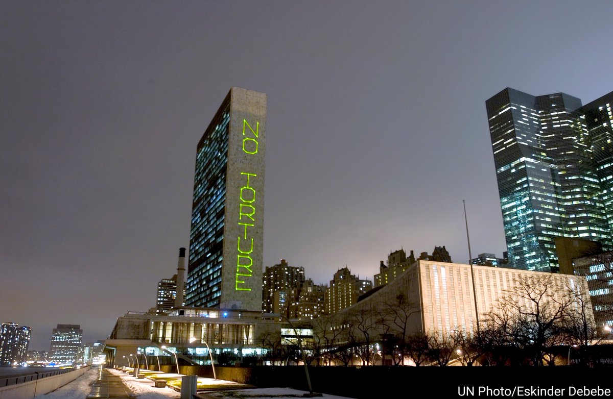 UN's tweet image. Torture is a crime under international law. 
More on Sunday's International Day in Support of Victims of Torture: un.org/en/observances… #StandUp4HumanRights