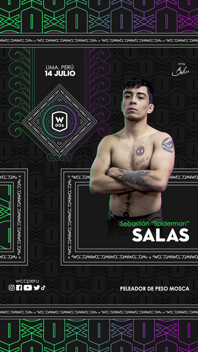 wccperu's tweet photo. 🔥 TALENTO TRUJILLANO ‼️ Sebastián Salas vuelve a la jaula este 14/07 en Arena Bar.
🎟 Entradas disponibles en @joinnus .
#WCC #WCCPeru #SpidermanSalas #WarriorSpiderman #MMA #mmaFighter #MuayThai #LutaLivre #mmaDrills https://t.co/2W0jBHGhDQ
