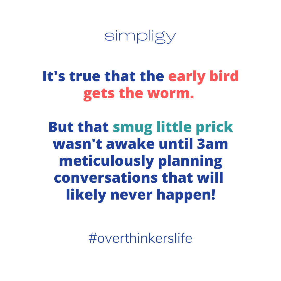 Overthinkers. Planning is our superpower! :-)

Use it wisely, my friends.

#overthinking #overthinkingquotes #overthinkingmemes #overcomingoverthinking #overthinkingproblems #overthinkinglife #introvert #overthinking ... zpr.io/TLQMy4HgLnhD
