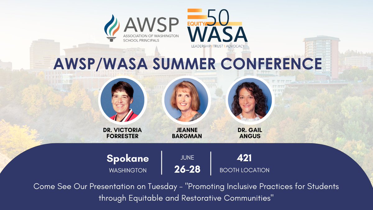 TheCLS_Team's tweet photo. We are gearing up for the AWSP/WASA Summer Conference! We are looking forward to connecting with educational leaders on inclusion, climate &amp; culture, systems, &amp; student learning during this special conference. 
If you are attending, we hope to see you @ our presentation on Tues. https://t.co/GmDuF2Cue2