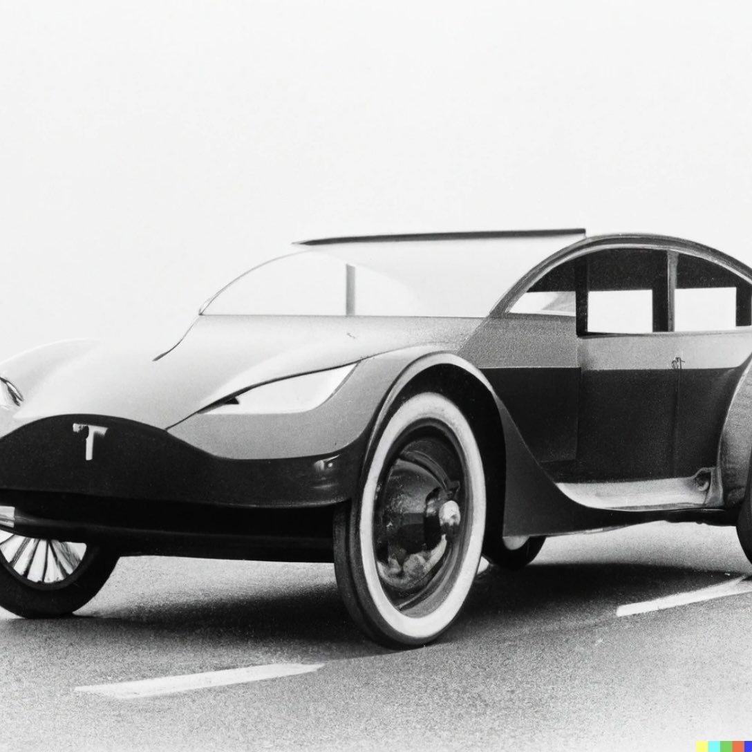 A photograph of a Tesla taken in 1922 #dalle #dalle2 #tesla