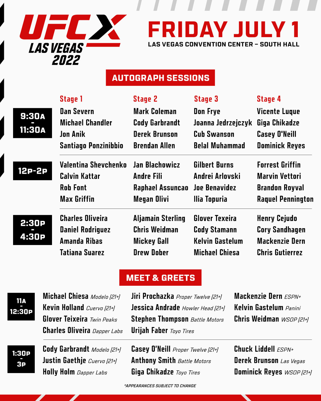 Ufc The Schedule For Ufcx Has Finally Arrived Don T Miss Out On The 𝐔𝐋𝐓𝐈𝐌𝐀𝐓𝐄 Ufc Fan Experience Get Your Tickets Now At T Co Wxfxgtpy04 T Co Uf12t5ezka Twitter