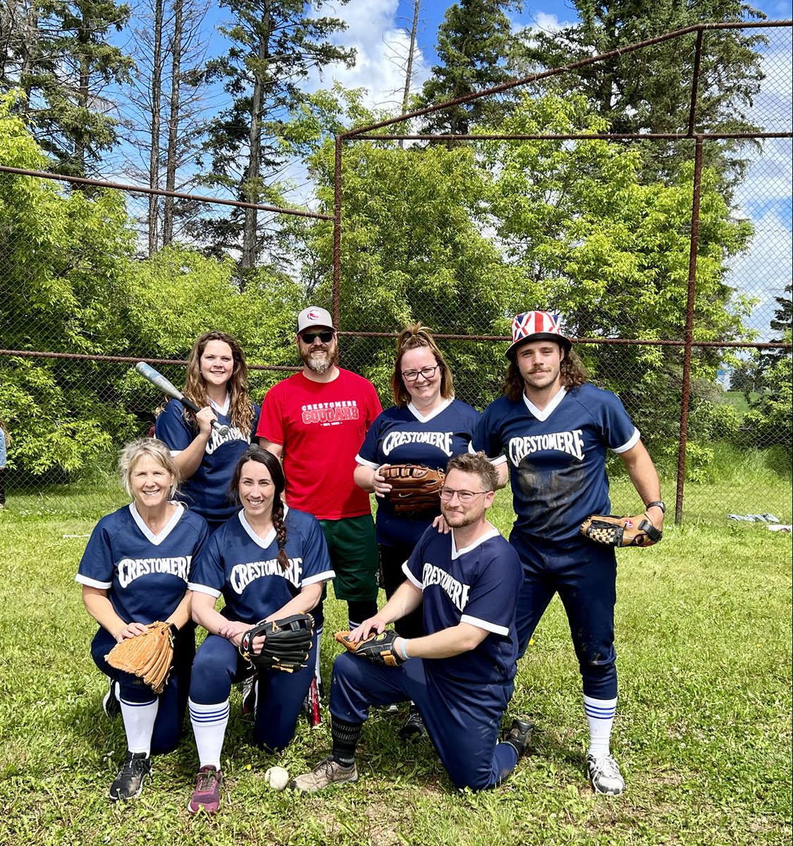 The teachers ⁦<a href="/Crestomere/">Crestomere School</a>⁩  had a close game against the Jr. High but lost in the last inning. We were a small but might team! Even principal Jay’s 3 out if the park home runs didn’t save us. 😏