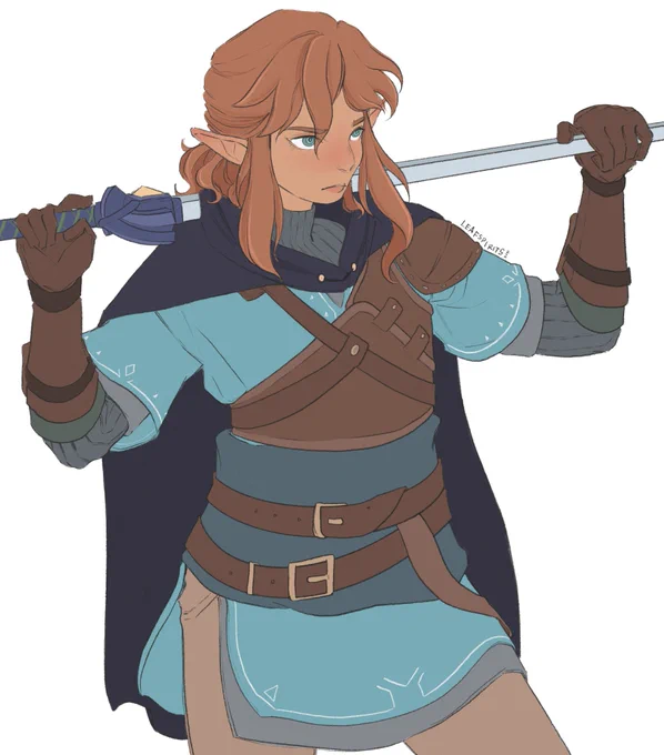 pose study that turned into a link study bcos i'm trying to remind myself how to draw him #zelda #botw2 