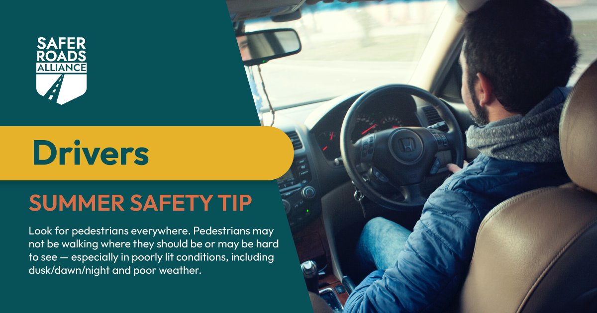 SaferRoadsAlln's tweet photo. Do you adjust your #drivinghabits for the season? While #gooddriving should be a standard no matter what time of year it is, the #summerseason brings on more #pedestrians, which means you'll need to be more alert.
#SaferRoads #arrivealive #safedriving https://t.co/oRCMa0JqeK https://t.co/2t5ncmITg9