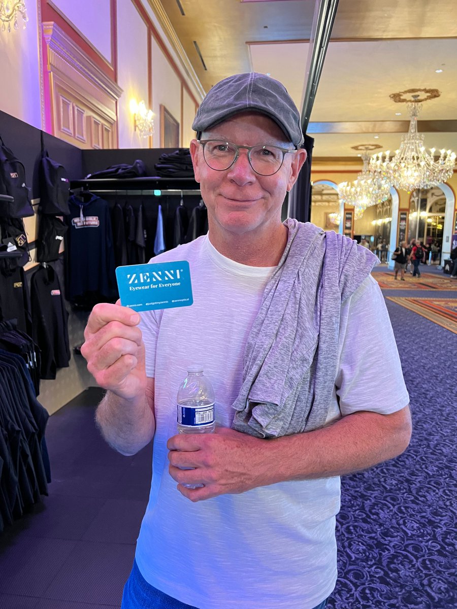 PokerGO's tweet photo. Have you stopped by the @zennioptical eyewear booth inside the Paris hallway yet?

These guys did, and take a look at some of the great prizes they snagged! An autographed copy of @phil_hellmuth's book and a $100 gift card.

There's still plenty left to earn so stop by! https://t.co/2HDSNH8aPE