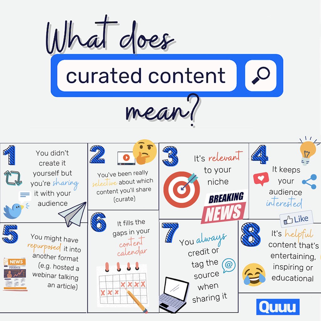 Elev8Syndicate's tweet photo. Content curation plays a key role in a brand's digital marketing approach by enabling them to make industry connections, showcase knowledge &amp; engages their audience. Curation can provide a range of significant branding benefits, however, there must be a defined approach. https://t.co/El3IPxwR6l