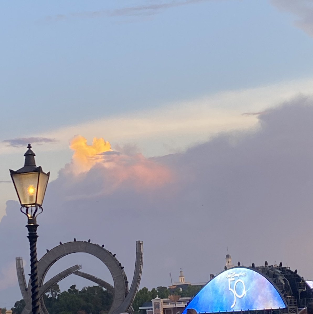 jrhroberts's tweet photo. Taking the “Hidden Mickey” to a whole new level. #hiddenmickey #clouds #Disney #DisneyWorld  #Epcot #MickeyMouse #disneymoment https://t.co/HteIJ8sSVp