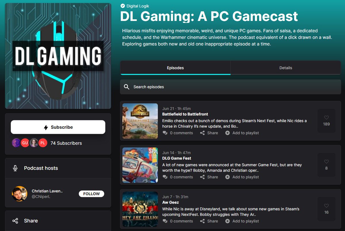 Just started with <a href="/PodvineHQ/">Podvine</a>! Seems like a neat platform. Hopefully it will help us connect with some guests and fellow podcasters!

The desktop site is beautiful! If you use Podvine, give us a follow: podvine.com/podcast/digita…