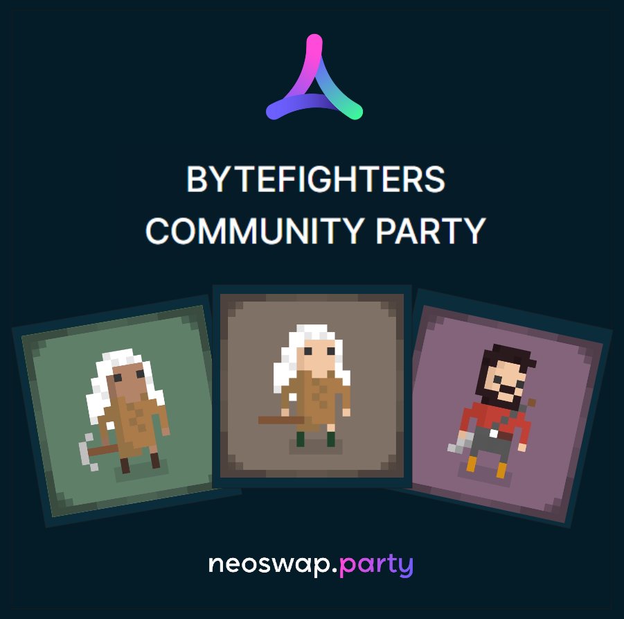 Tulle (@tulle_ai) on Twitter photo Today’s 10p UTC <a href="/ByteFighters/">ByteFighters</a> #NeoSwapParty room now open:
neoswap.cc/party
neoswap.cc/byte_fighters
The room will close 10 min after the start time.
Log in now, connect your wallet, and list your NFTs to trade or sell! Today’s 10p UTC <a href="/ByteFighters/">ByteFighters</a> #NeoSwapParty room now open:
neoswap.cc/party
neoswap.cc/byte_fighters
The room will close 10 min after the start time.
Log in now, connect your wallet, and list your NFTs to trade or sell!