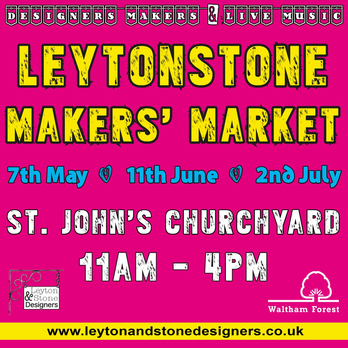 Chloesha of @chloeshaellendesigns returns with more colourful homewares to our next market on 2nd July 
from 11am-4pm in St. John's churchyard! Come and pick your own piece of useful art at the #leytonstonemakersmarket #e11 #makersmarket #londonmakers #localmaker #shopsmall #art