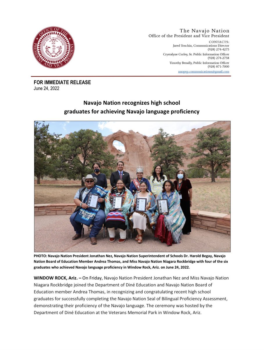 NezForAZ's tweet photo. Navajo Nation recognizes high school 
graduates for achieving Navajo language proficiency https://t.co/bCMUK240YY