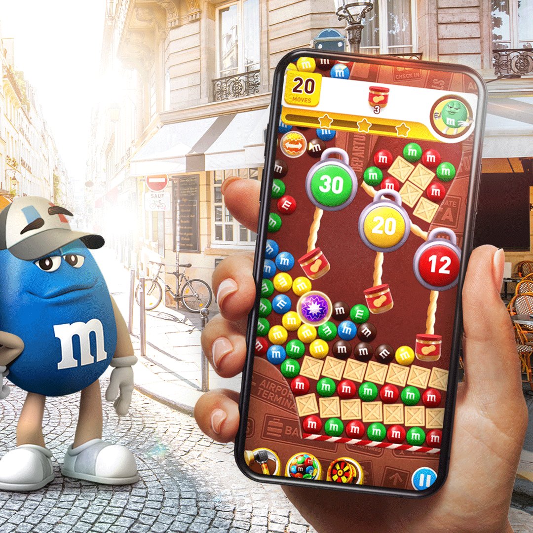 MMSAdventureUS's tweet photo. Did you know, Paris is called the City of Light? Come explore it with Blue and all the other M&amp;M’S characters in M&amp;M’S Adventure! https://t.co/4YW32fk8GD https://t.co/mVOcnBNoHd