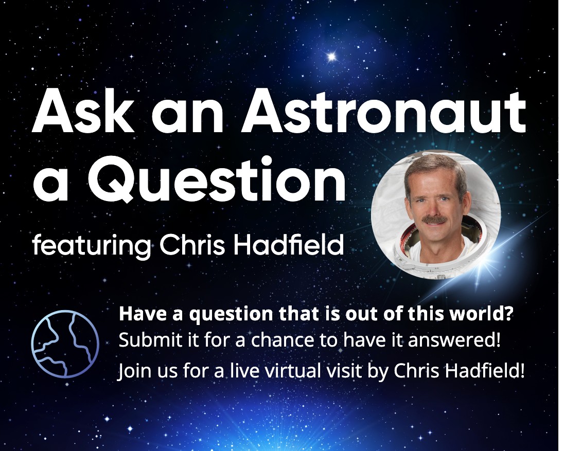 pickeringlibs's tweet photo. 🚀 Have you always wanted to ask an astronaut a question?
👍 Here's your chance! Send your questions to kids@pickeringlibrary.ca by Wednesday June 29th! https://t.co/Fl9DGoll2U