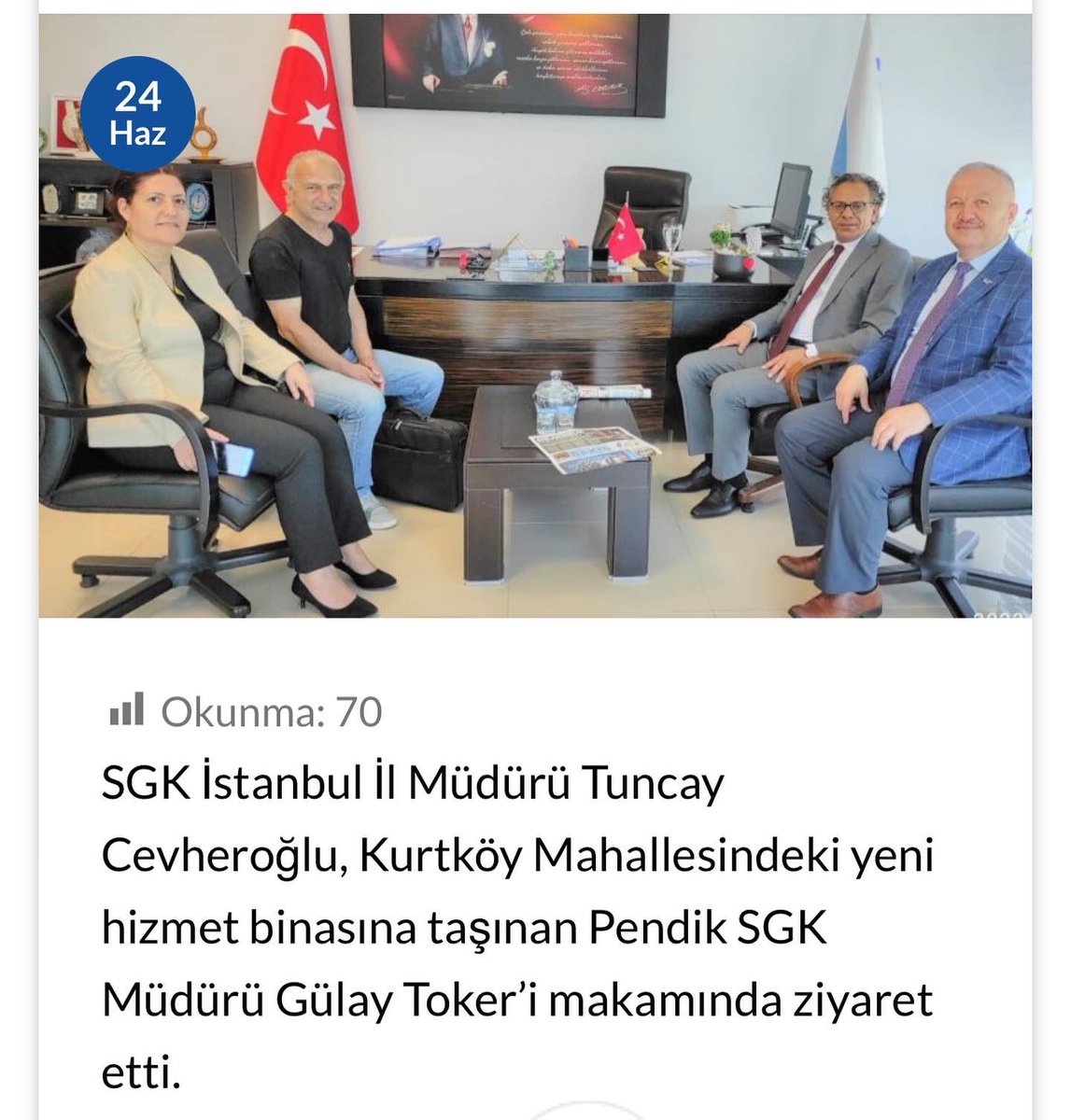 SgmPendik's tweet photo. İstanbul Sosyal Güvenlik İl Müdürü Sayın; Tuncay CEVHEROĞLU Merkezimizi ziyaret etmiştir. Ziyaretlerinden dolayı çok teşekkür ederiz.

#pendiksgm 
@istanbulsgim @sgksosyalmedya https://t.co/HvbL1ucmO3