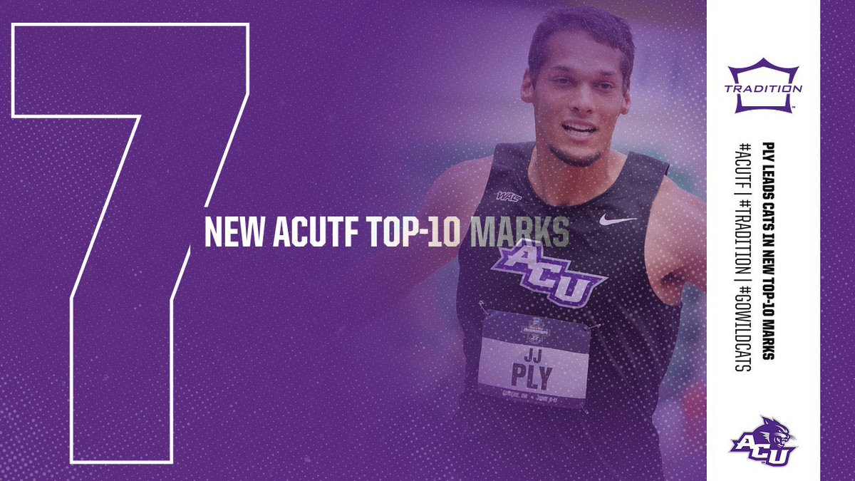 ACU_TFXC's tweet photo. 🚨2022 #ACUTF TOP-10 MARKS RECAP🚨

On the Men’s side, 7️⃣ new Top-10 marks were established. JJ Ply had a stellar season and put up 4 of those performances ‼️

#Tradition | #GoWildcats https://t.co/O8HBExfhk0