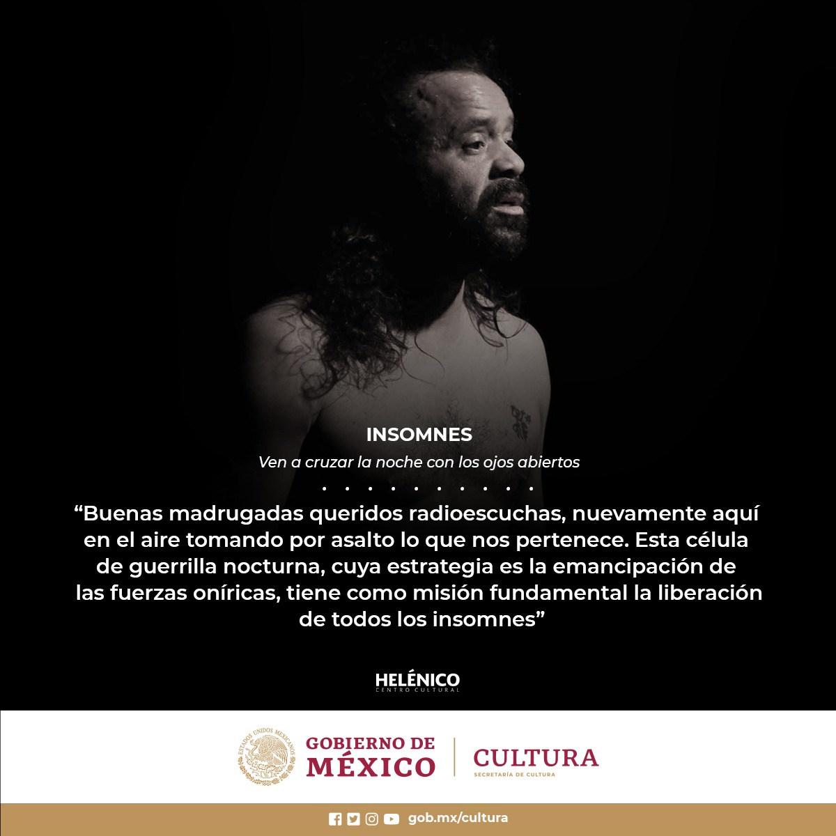 Cultiva el espíritu, llénate de vida con los relatos de #Insomnes. Hoy gran estreno.

📆 Sáb. 21:00 h ⌚ Foro 4 Espacio Alternativo.
🎟 bit.ly/3xxAl8Z