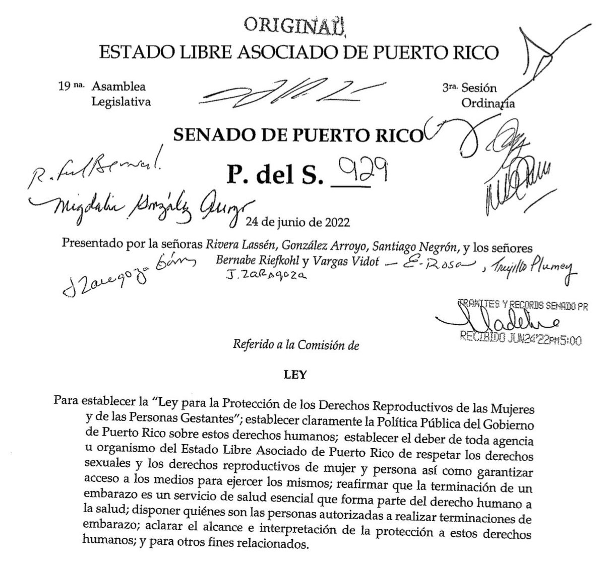 RADICADO PROYECTO PARA ESTABLECER MEDIANTE LEY EL DERECHO AL ABORTO ✅

El estado de derecho en PR sigue siendo que el aborto es legal para proteger la vida y salud de las mujeres y personas gestantes. Mediante este proyecto queremos darle seguridad a ese estado de derecho.
