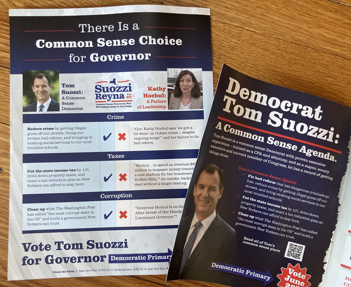 ycinnewyork's tweet photo. Very excited to see @Tom_Suozzi @Reyna4NY in my mailbox and lit bundle on my doorsteps. Ready to hit some poll sites for the last weekend of #EarlyVoting. #VoteJune28 https://t.co/JnlyEYdom7