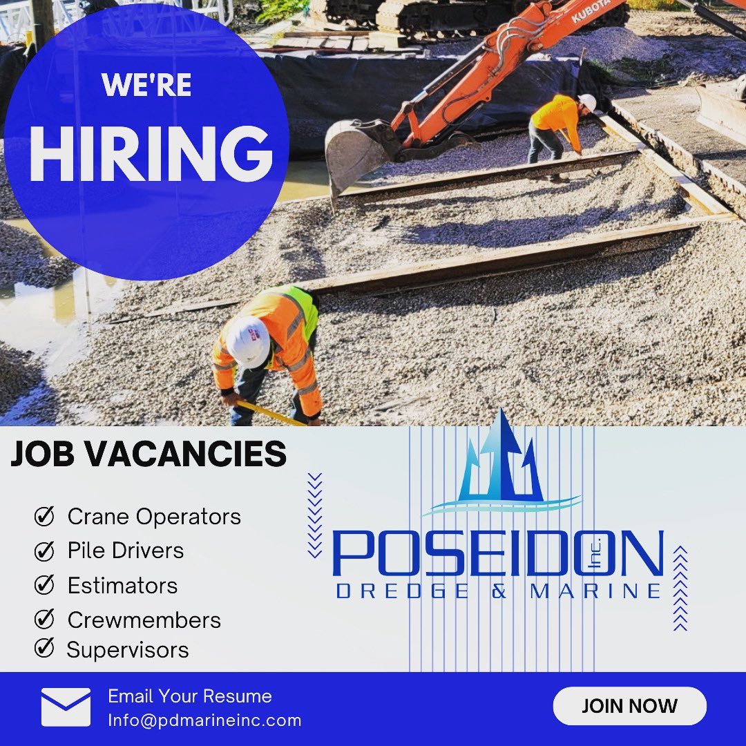 Poseidon_PDM's tweet photo. Interested in joining our team? Visit https://t.co/4Wx8d2efZy 

#constructionjobs #constructionindustry #hiring https://t.co/Py9cMkSHch