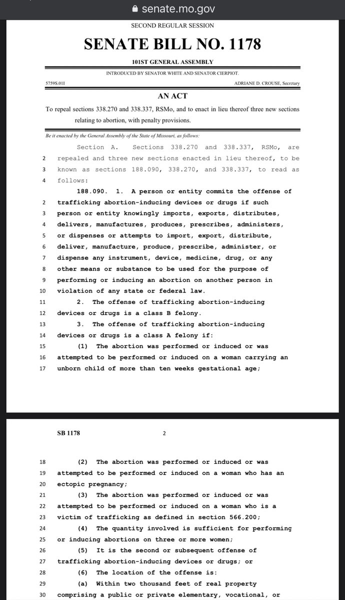 joannweaverpr's tweet photo. @stoked_vol @ChazAnancini @TomiLahren No. You are wrong. It’s a Class A Felony to provide a life-saving abortion to a woman with an ectopic pregnancy. https://t.co/cMekYkynsN