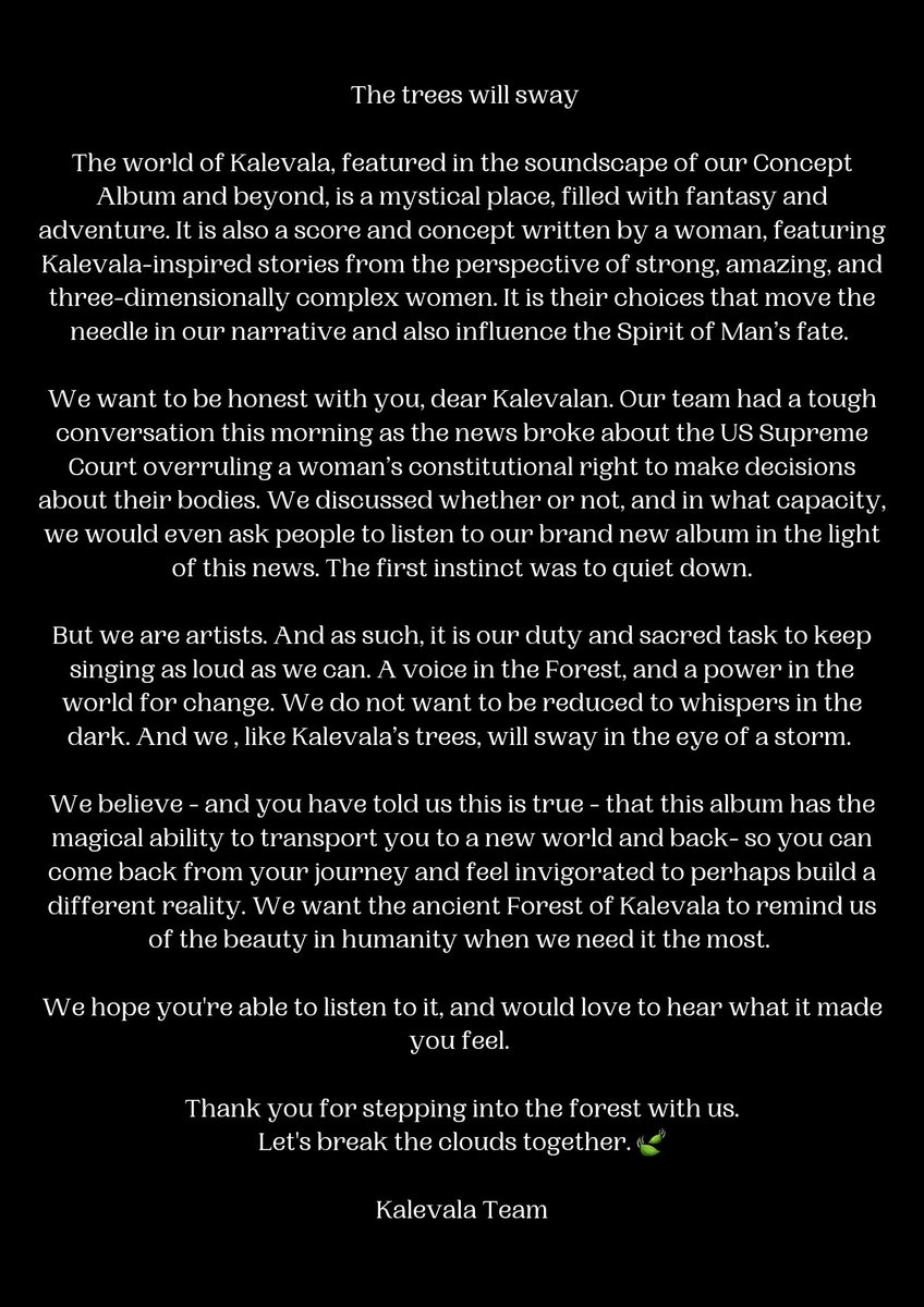 The trees will sway.🍃
#kalevalamusical