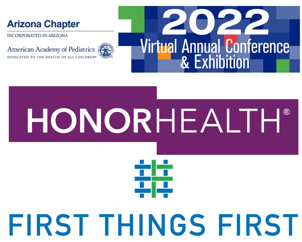 AZAAP's tweet photo. We gratefully acknowledge our Exhibitors and Silver Sponsors for the support of AzAAP's Annual Conference &amp; Exhibition. Thank you @HonorHealth &amp; @SWHDaz for your support which allows us to continue to bring timely and evidence-based education to pediatric professionals. #2022PIRR https://t.co/woAxV9phlh