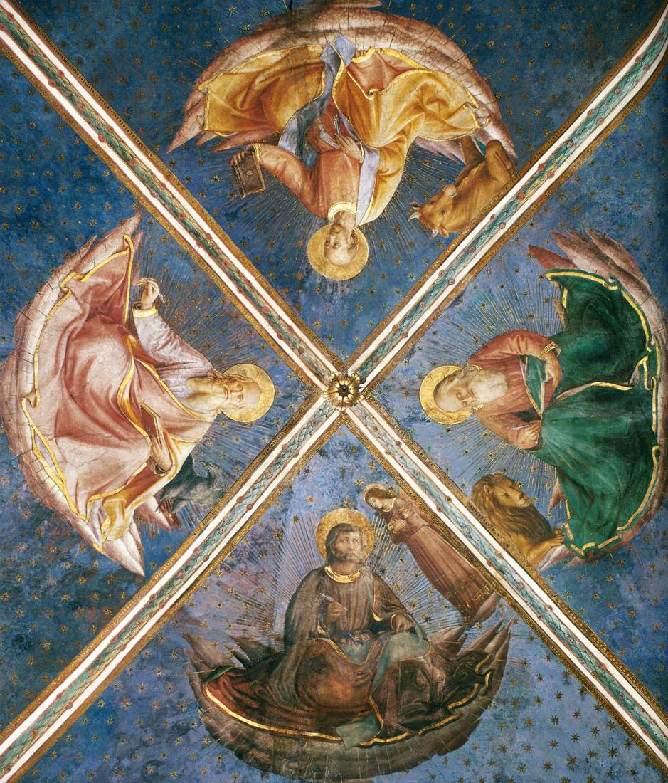 artistangelico's tweet photo. View of the chapel vaulting, 1449 #fraangelico #earlyrenaissance https://t.co/cb6Zz053GD https://t.co/OHFjrp8cCp