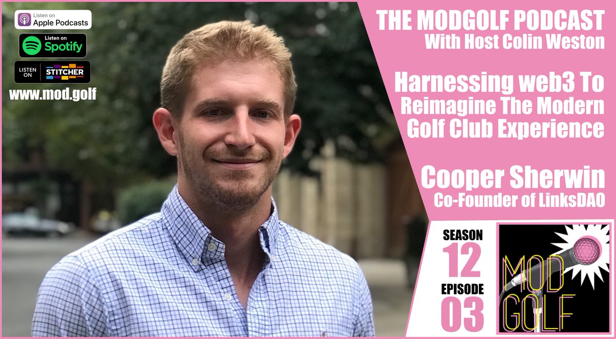 ModGolfPodcast's tweet photo. New episode! Cooper Sherwin, Co-Founder and Head of Community at @LinksDAO shares how they are harnessing the potential of #Web3 to reimagine the modern golf club experience.

click to listen >> https://t.co/l1eeJVEivu

#NFT #DAO #NFTCommunity #NFTNYC https://t.co/3hlLLyhNOr