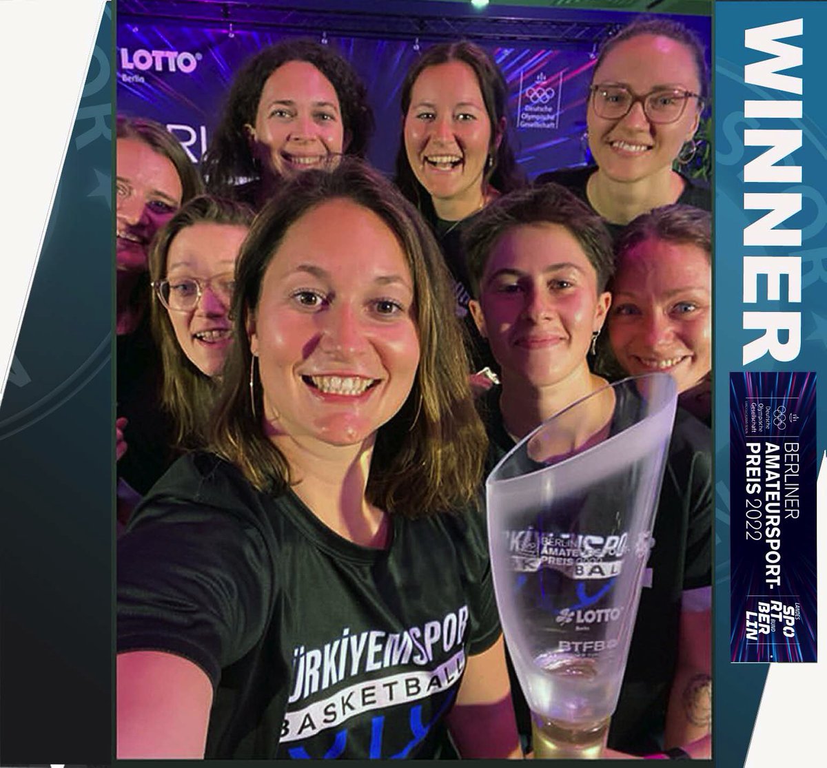 turkiyemspor's tweet photo. Türkiyemspor wins the 2022 Amateur Prize

Türkiyemspor’s female basketball team was voted the year’s amateur sports award recipient. We congratulate our team for winning this prestigious award and our heartfelt thanks to all of you who voted for us! 1/2 https://t.co/FIIxMdaeva