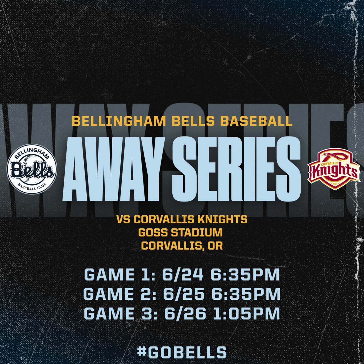 bhambells's tweet photo. The W train keeps on moving... π
Catch us in Corvallis this weekend for an away series against the @CorvKnights! Listen live on the radio, link is in the bio. #bellscountry https://t.co/YV60bGiR3L