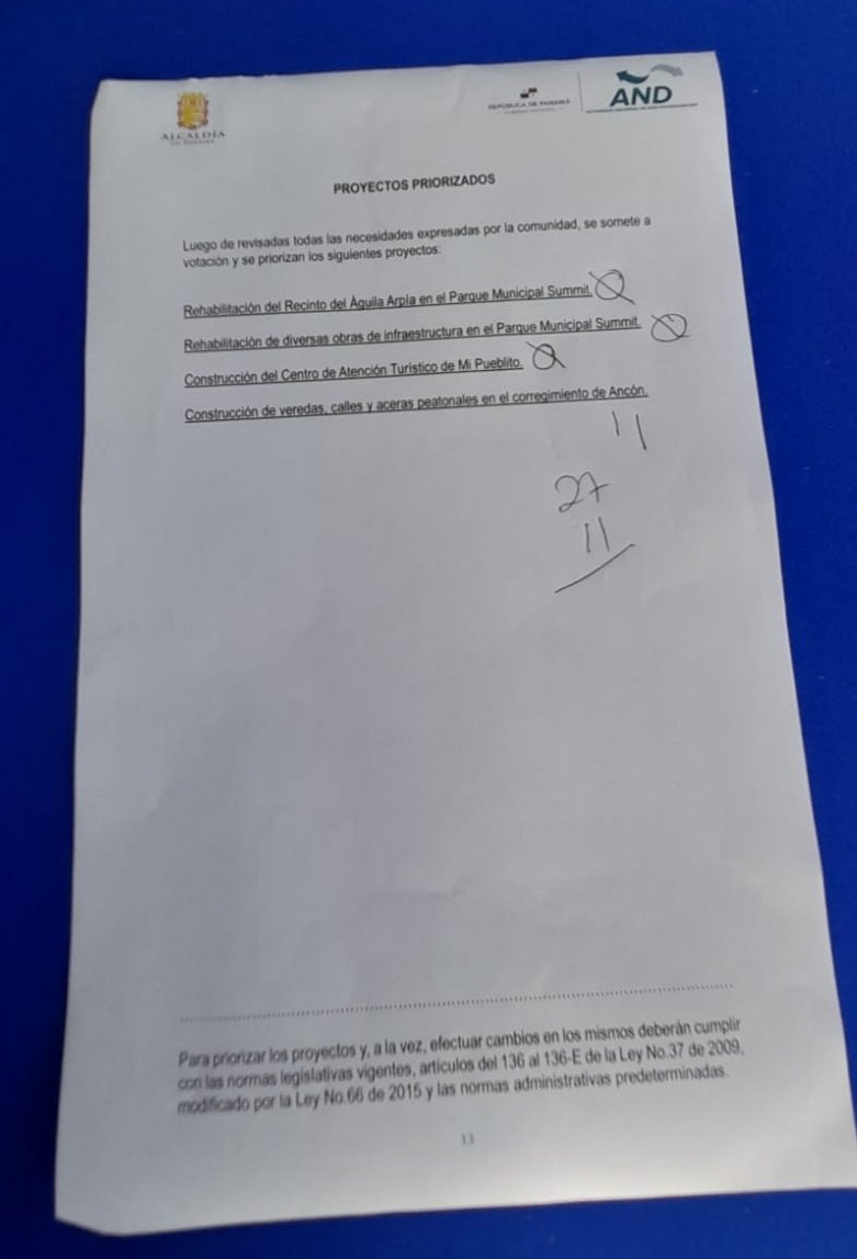 AlbrookClayton's tweet photo. Se advirtió al Alcalde d irregularidades en Consulta Ciudadana en Pedro Miguel 2-12-21 También a funcionaria d Autoridad Nal d Descentralización, quién debió detener consulta. Ciudadanos votamos NO
@ProcuadmonPma @ANTAI_Panama @atenogenesR @prensacom @LinaVegaAbad @tvnnoticias https://t.co/TQVVsBrO3l
