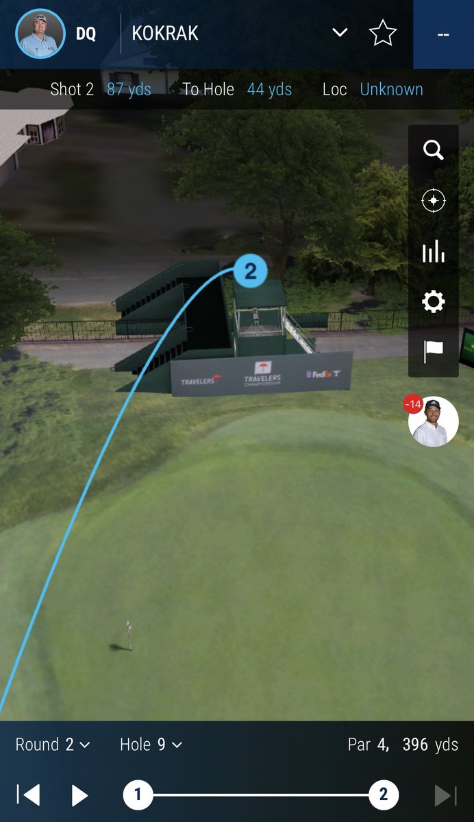 NathanCHubbard's tweet photo. Jason Kokrak appears to have been disqualified for hitting his second shot on his last hole 44 yards over the green into spectators on the road, then just gotten in his car and driven off to join the LIV tour without even submitting a scorecard. Growing the game! https://t.co/GvpTZ0yFNv