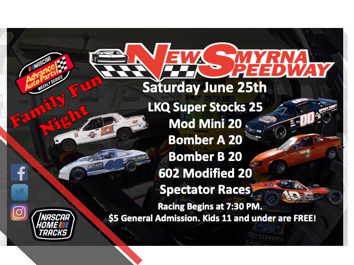 New Smyrna Speedway Tomorrow Night Family Fun Night Returns With A Stacked Card Of Racing Plus A Driver Meet And Greet Spectator Races And Kids Bicycle Races During Intermission All