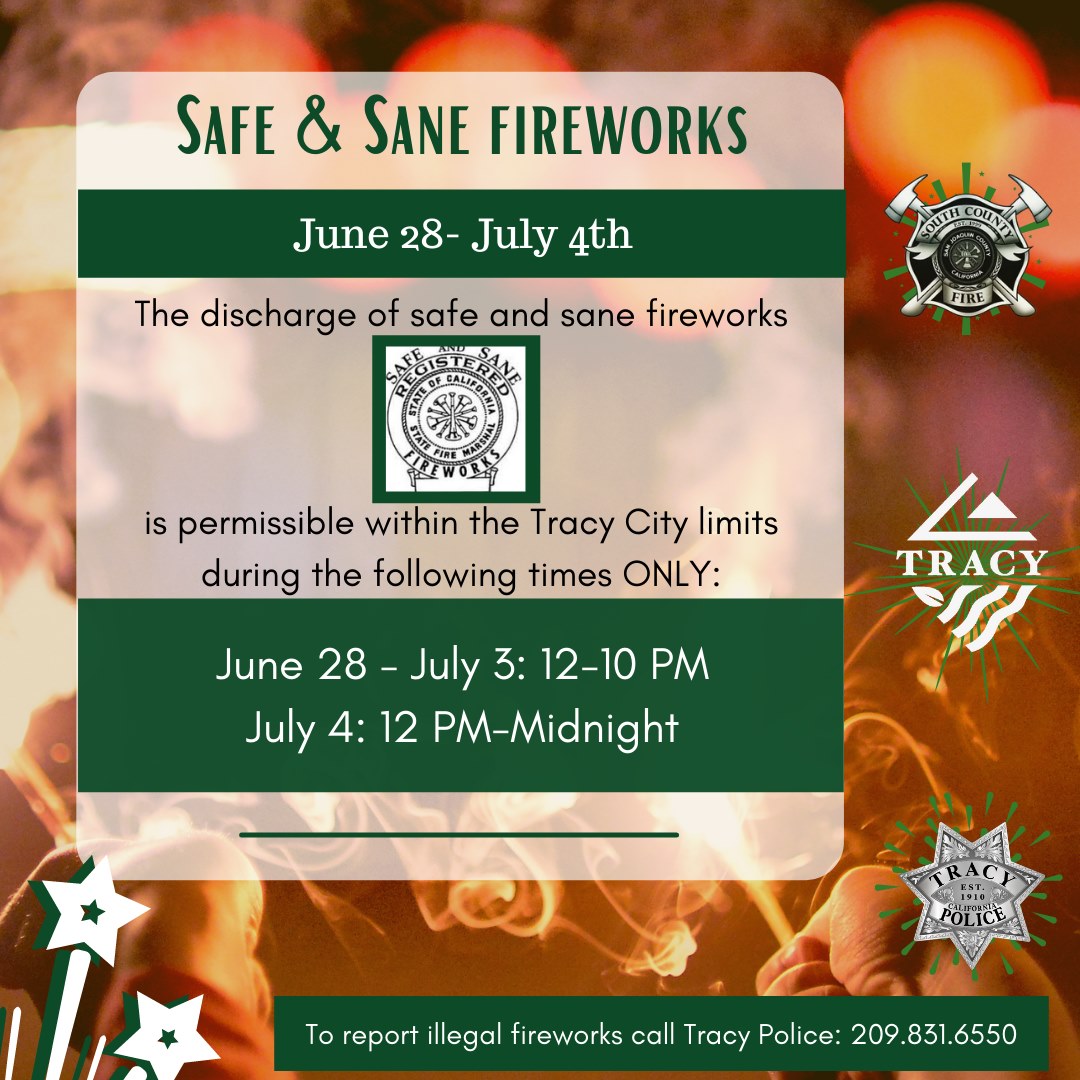 cityoftracy's tweet photo. MEDIA RELEASE: AWARDEES OF 2022 FIREWORKS LOTTERY ANNOUNCED, SAFE AND SANE FIREWORKS SALES TO BEGIN TUESDAY AT NOON IN TRACY

Read it here: https://t.co/AOSJ5WEoJf

Please RT!

#TracyCa #CityOfTracy #ThinkInsideTheTriangle https://t.co/oqaeQHxkoF