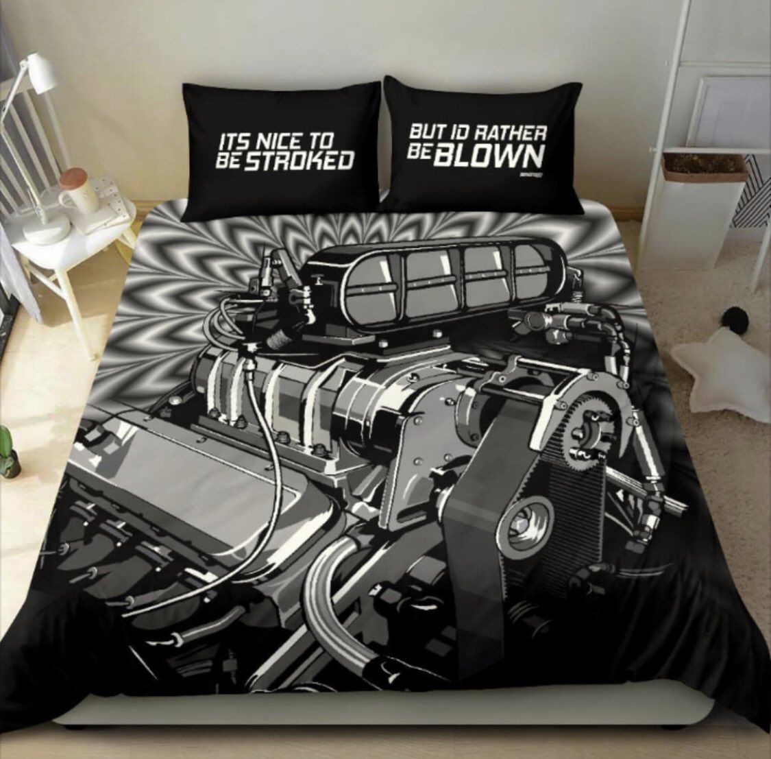 Joey1800callme's tweet photo. New bedsheets!!! I’m such a car fanatic! 😎😂 https://t.co/WOUPTGXgGL