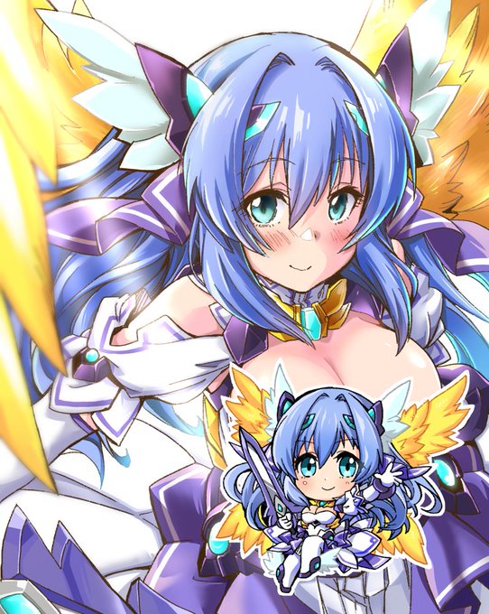 かこいこまる()さんにSkebで描いて頂いた光翼戦姫エクスティア3からセレスティアのちょっとHなイラストとSDの作品です。素敵な作品ありがとうございました! 