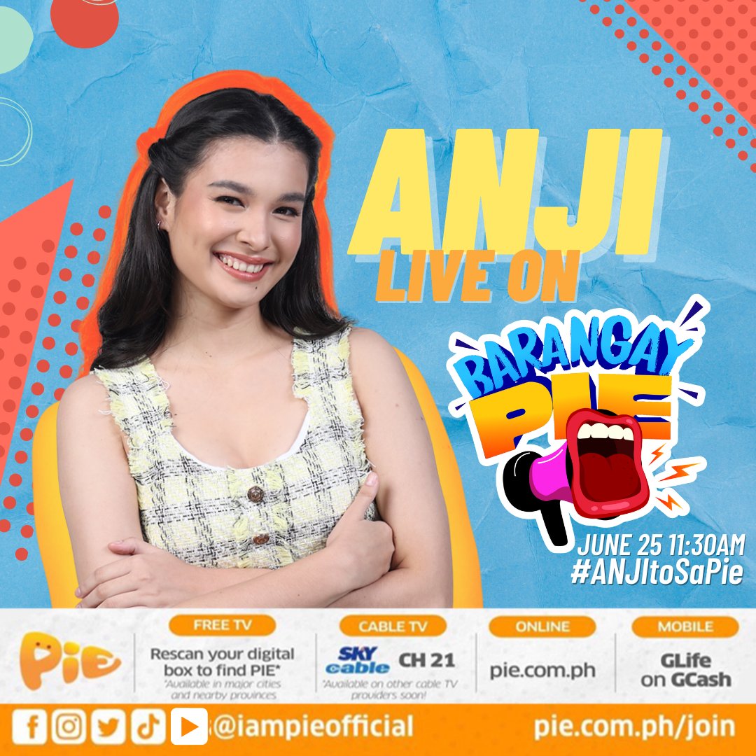 iampieofficial's tweet photo. Mga ka-troPIE at Sunshines, makakasama natin live na live si Anji mamayang 11:30am sa Barangay Pie 
#ANJItoSaPie https://t.co/km5FgsWkjs