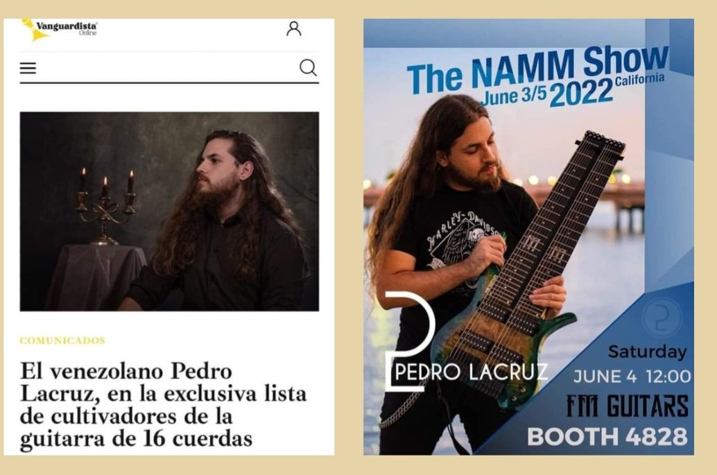 Elvanguardistaonline.com El venezolano Pedro Lacruz ,en la exclusiva lista de Cultivadores de la Guitarra de 16 cuerdas.Diseñada por el maestro "Felix Martin"
Se presento en Anaheim en la Feria Anual de la Asociacion Nacional de Comerciantes de Musica (NAMM).