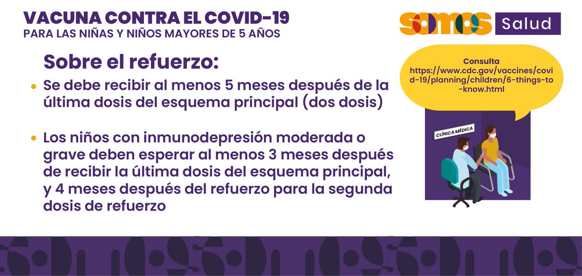 Las vacunas contra la #COVID19 están disponibles sin costo para todos los niños y niñas que viven en los Estados Unidos. 

Siga estos consejos para brindarles apoyo antes, durante y después de recibir la vacuna contra el #COVID19. #SomosSalud