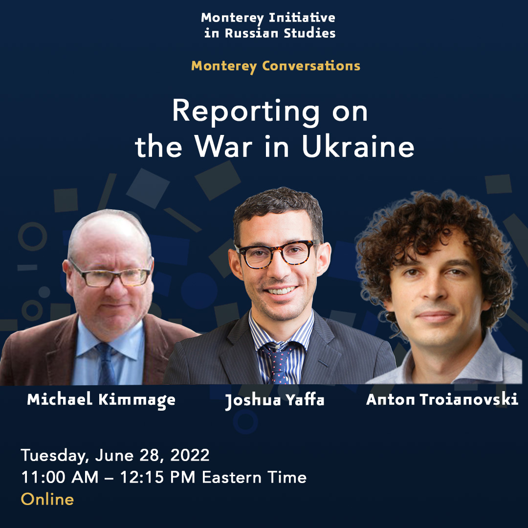 REMINDER | Reporting on the War in Ukraine

🗓️ : Tuesday, June 28
⏰ : 11:00 AM - 12:15 PM EDT

Join <a href="/mkimmage/">Michael Kimmage</a>, <a href="/yaffaesque/">Joshua Yaffa</a>, and <a href="/antontroian/">Anton Troianovski</a> for a discussion of the challenges of covering the war in Ukraine. 

Sign up: ow.ly/tU8b50JC7V9