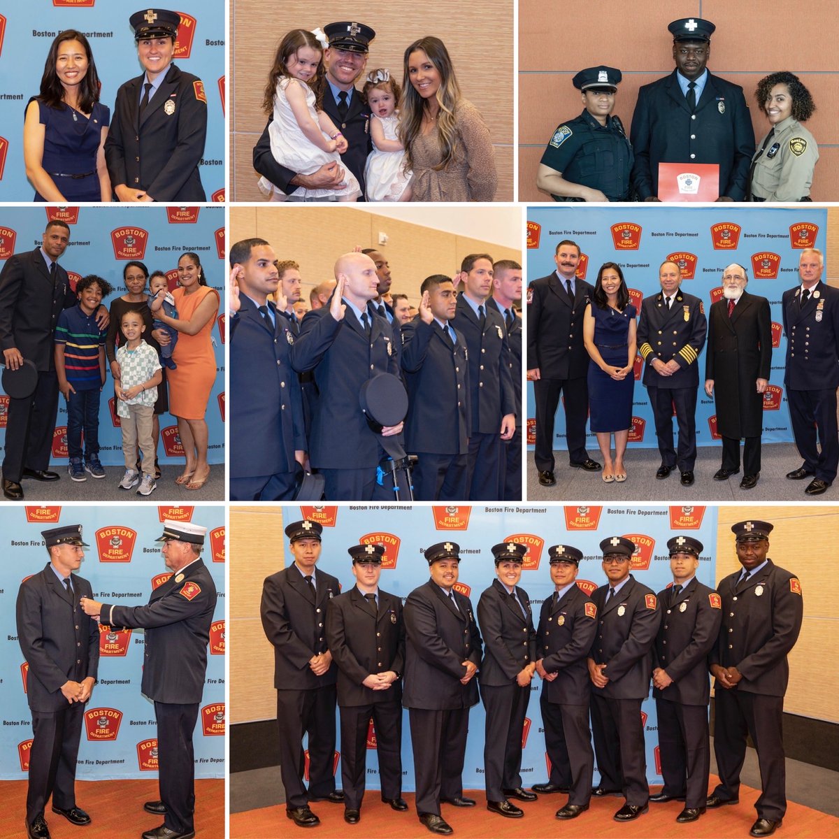 BostonFire's tweet photo. Congratulations to the 90 new Boston Firefighter’s who graduated from the from the Boston Fire Academy today. This was the largest academy class ever for the Department. Best of luck for  a long and healthy career. https://t.co/rXZvsXRrdU