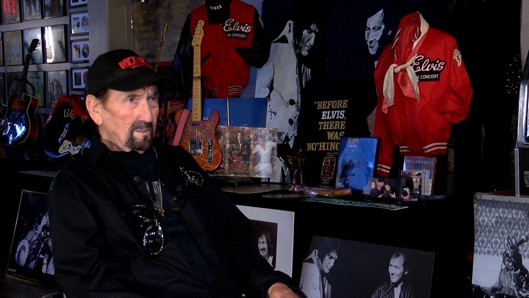 DanJovicNews's tweet photo. The new @ElvisPresley movie featuring @austinbutler hit theaters today. I sit down w/ @rockhall of Famer, James Burton, to talk about the film. Hear what emotions the movie brought about for the iconic guitarist when you watch @NBC6News at 6pm &amp; 10pm. https://t.co/qkrqPo6iTX
