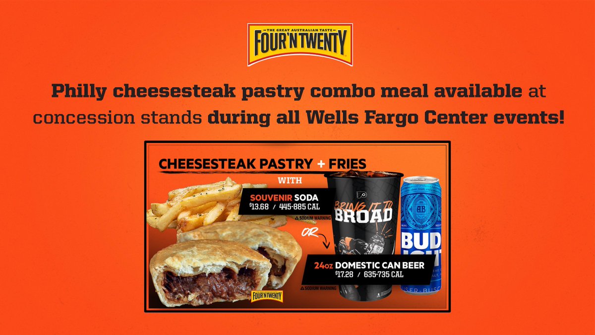 Wells Fargo Center on Twitter "Philly Cheesesteak Pastry combo meal