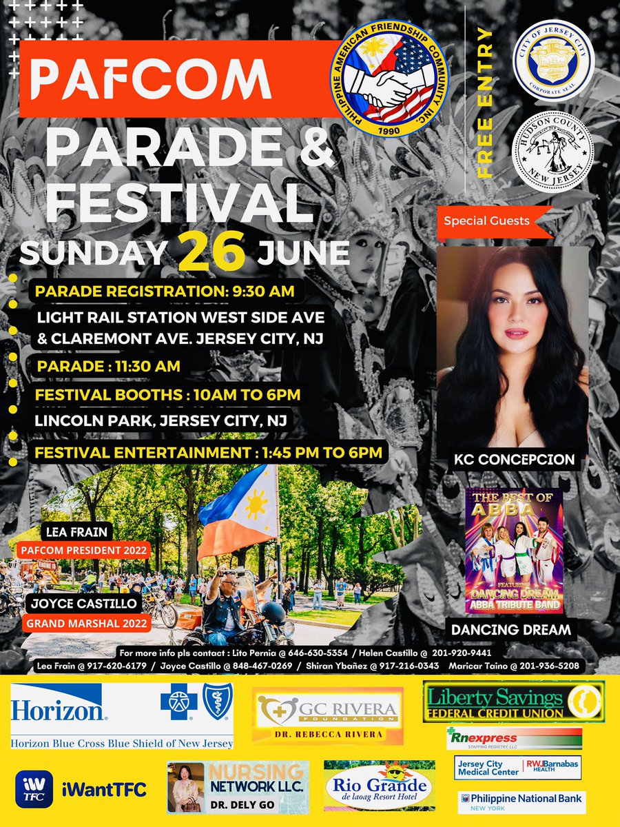 PAFCOM (@pafcom_nj) on Twitter photo See you all this Sunday!!
#pafcom2022 #pafcom #JerseyCity #nj #filam #filipino #asian #asianamerican #vendors #filipinofood #festival #music #Parade #community #culture #sunday #kcconcepcion <a href="/kristina/">KC ~ also, Kristina.</a> <a href="/iwanttfc/">iWant</a> <a href="/KapamilyaTFC/">The Filipino Channel</a> <a href="/HorizonBCBSNJ/">Horizon BCBSNJ</a> <a href="/PHinNewYork/">Philippine Consulate General in New York</a> <a href="/PNBph/">Philippine National Bank</a> <a href="/LibertySavings/">Liberty Savings FCU</a> See you all this Sunday!!
#pafcom2022 #pafcom #JerseyCity #nj #filam #filipino #asian #asianamerican #vendors #filipinofood #festival #music #Parade #community #culture #sunday #kcconcepcion <a href="/kristina/">KC ~ also, Kristina.</a> <a href="/iwanttfc/">iWant</a> <a href="/KapamilyaTFC/">The Filipino Channel</a> <a href="/HorizonBCBSNJ/">Horizon BCBSNJ</a> <a href="/PHinNewYork/">Philippine Consulate General in New York</a> <a href="/PNBph/">Philippine National Bank</a> <a href="/LibertySavings/">Liberty Savings FCU</a>
