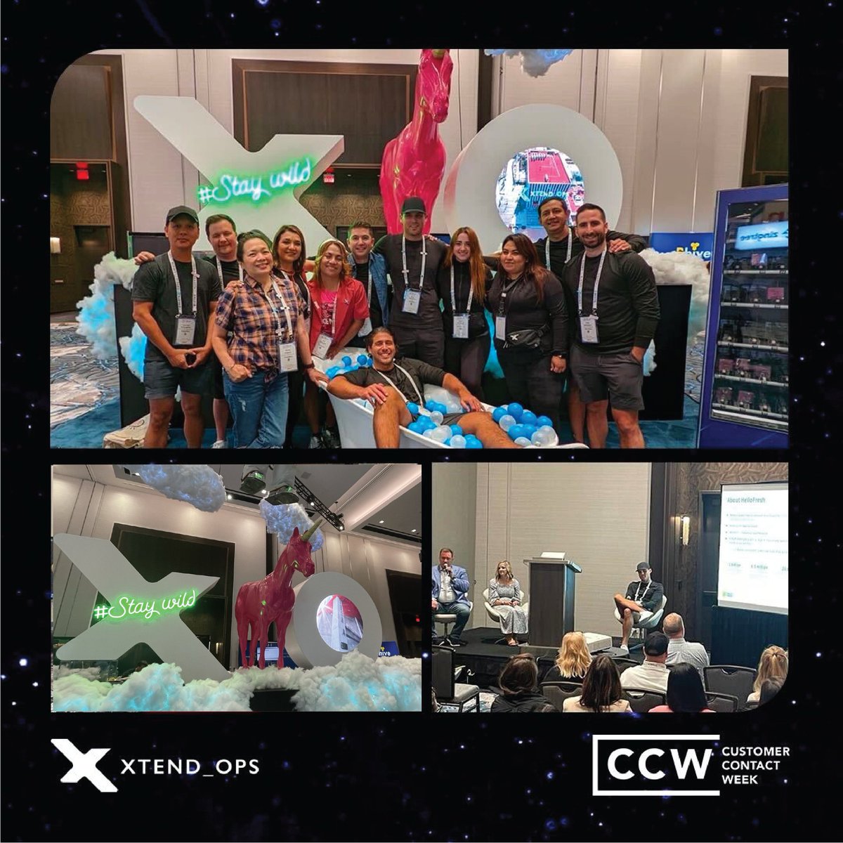 xtendops's tweet photo. We made a splash at #CustomerContactWeek with our #StayWild booth and session with CEO Sean McCreery and clients HelloFresh &amp; J.Crew! Congrats to the CCW team and all involved! #CCWVegas https://t.co/8BkC31qD2x