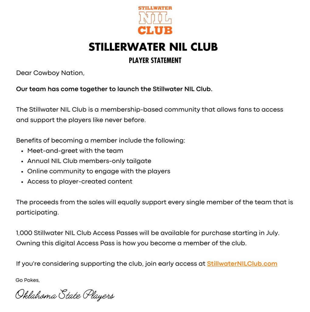 Let’s build together 🤠 #GoPokes

<a href="/StillwaterNIL/">Stillwater NIL Club 🤠</a>