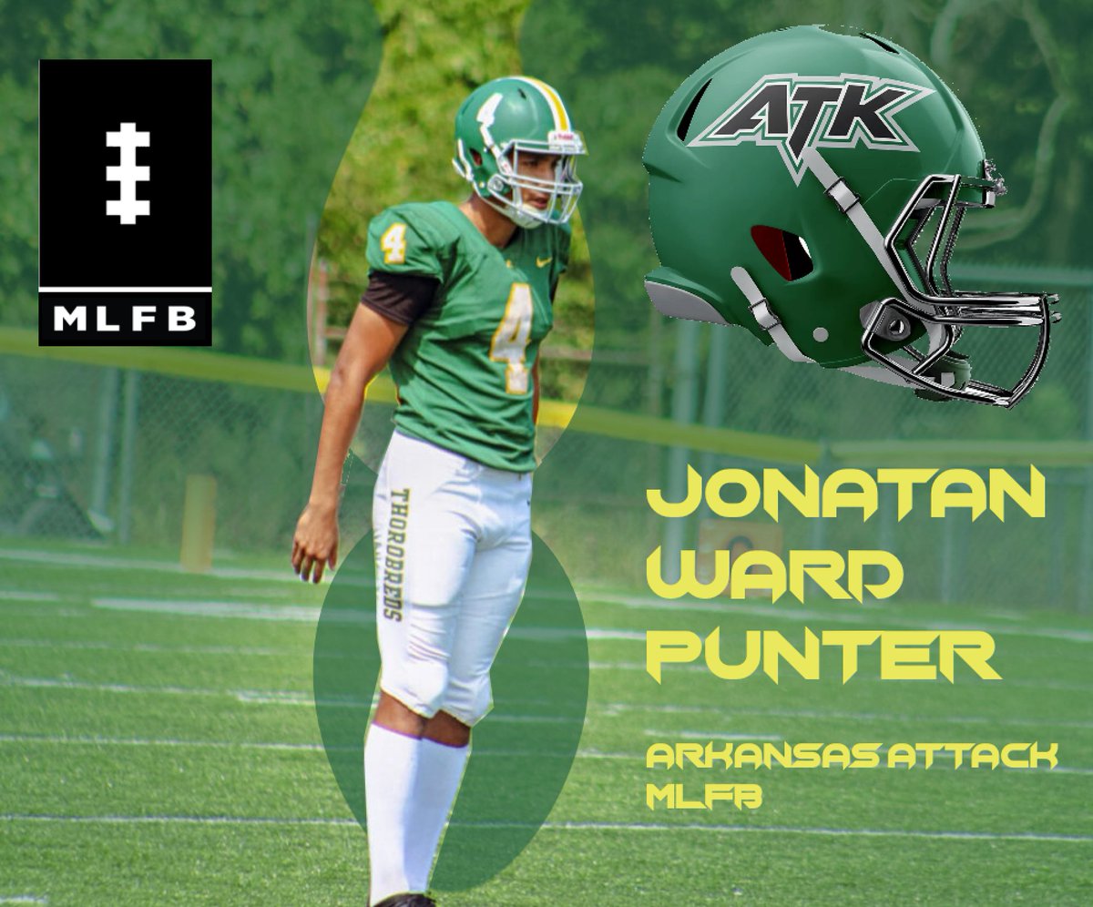 RonaldHunk's tweet photo. Jonathan Ward AKA @jonatan855 is moving on to the next step in his career.  Time for him to boom some punts for the Arkansas Attack of the #MLFB. @KyStateU fans, be loud and proud and tune into @MLFBofficial this August as Ward drops some dimes inside the 10. https://t.co/8qCncNeW3s